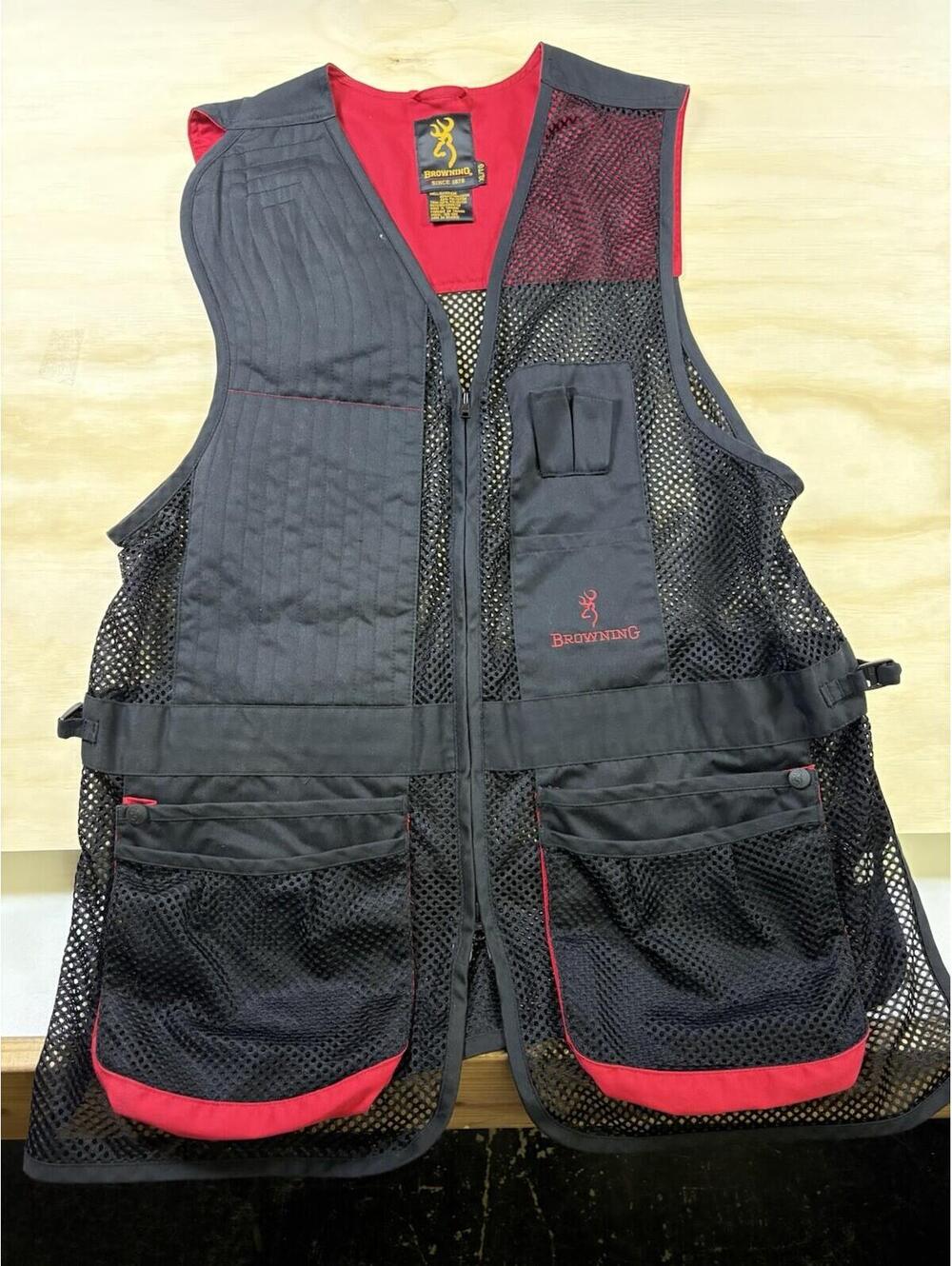 Browning Mesh Shooting Vest XL Black & Red Trap Skeet  Sporting Clays Hunting